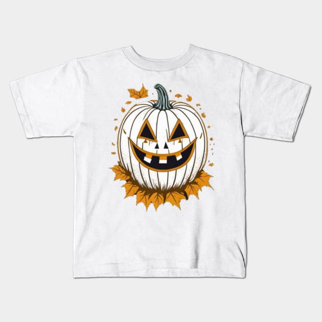 horror simple pumpkin Kids T-Shirt by AOAOCreation